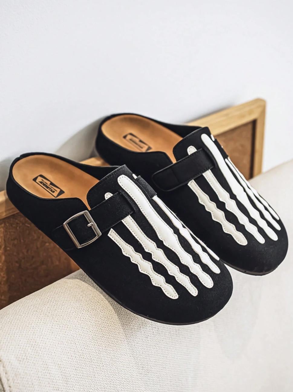 Black Skeleton Sandals