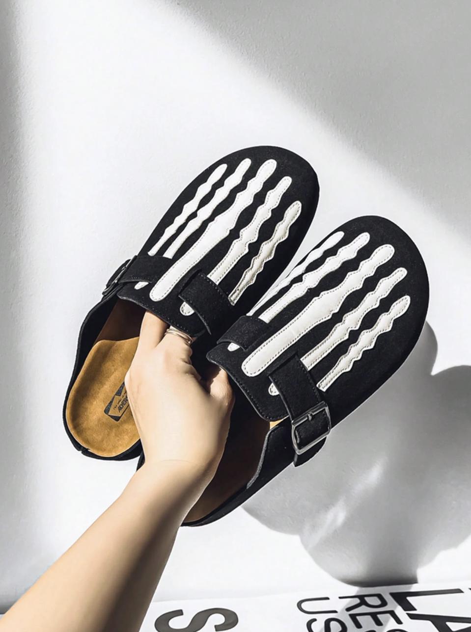 Black Skeleton Sandals