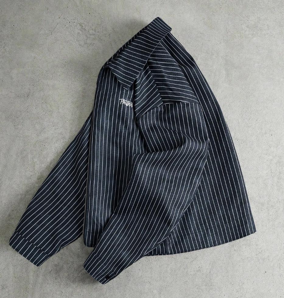 Navy Blue Striped Jacket