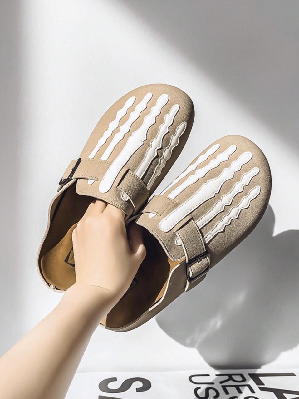 Creme Skeleton Sandals