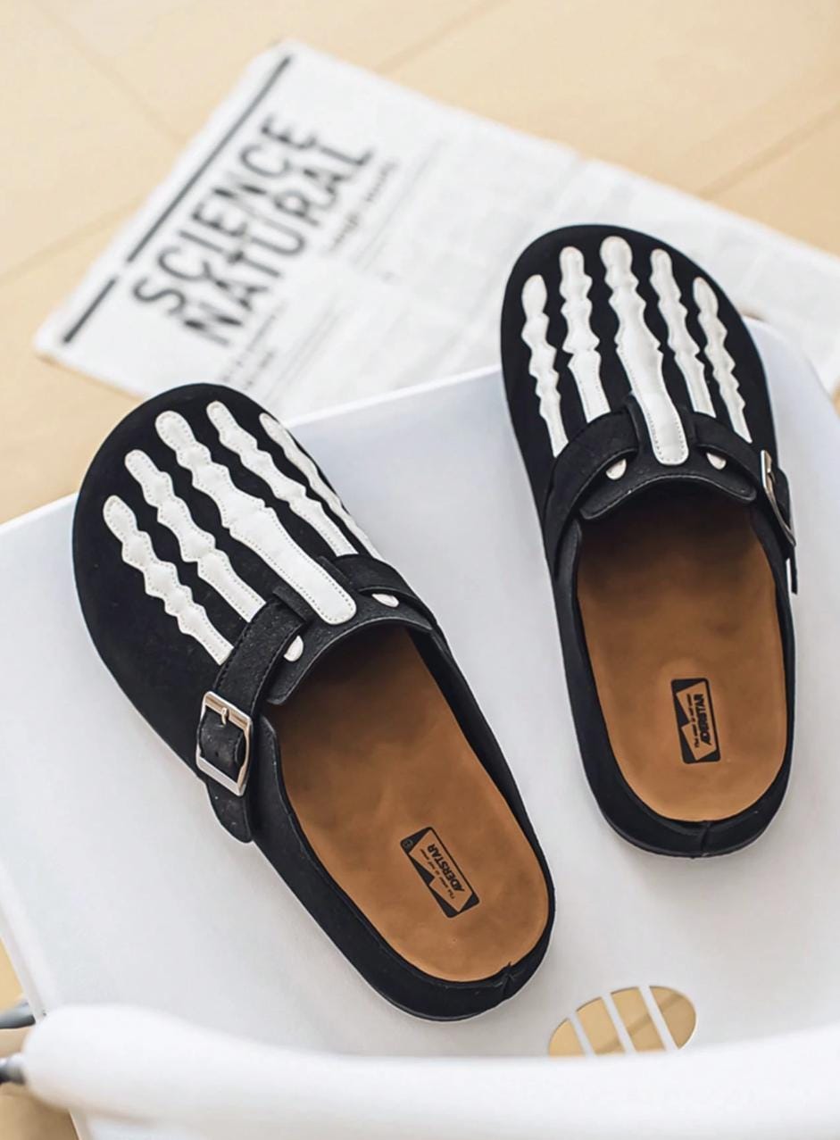 Black Skeleton Sandals
