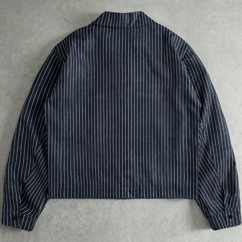 Navy Blue Striped Jacket