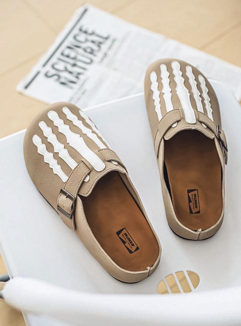 Creme Skeleton Sandals