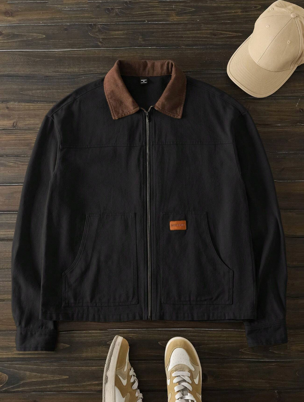 Black and Brown Collared Jacket