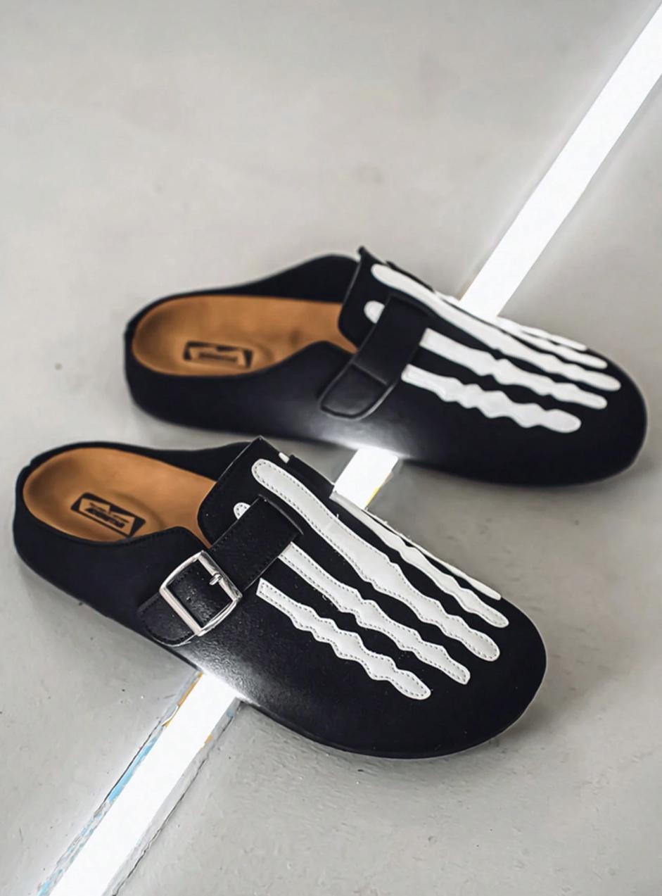 Black Skeleton Sandals